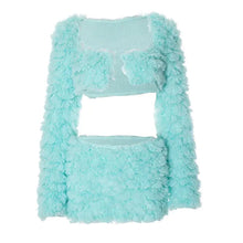 Load image into Gallery viewer, Fuzzy Wrap Mini Skirt Set FancySticated
