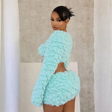Load image into Gallery viewer, Fuzzy Wrap Mini Skirt Set FancySticated
