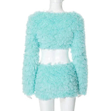 Load image into Gallery viewer, Fuzzy Wrap Mini Skirt Set FancySticated
