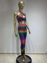 Load image into Gallery viewer, Garci Diamond Mesh Pants Set FancySticated
