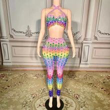 Load image into Gallery viewer, Garci Diamond Mesh Pants Set FancySticated

