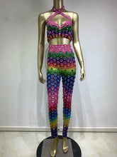 Load image into Gallery viewer, Garci Diamond Mesh Pants Set FancySticated
