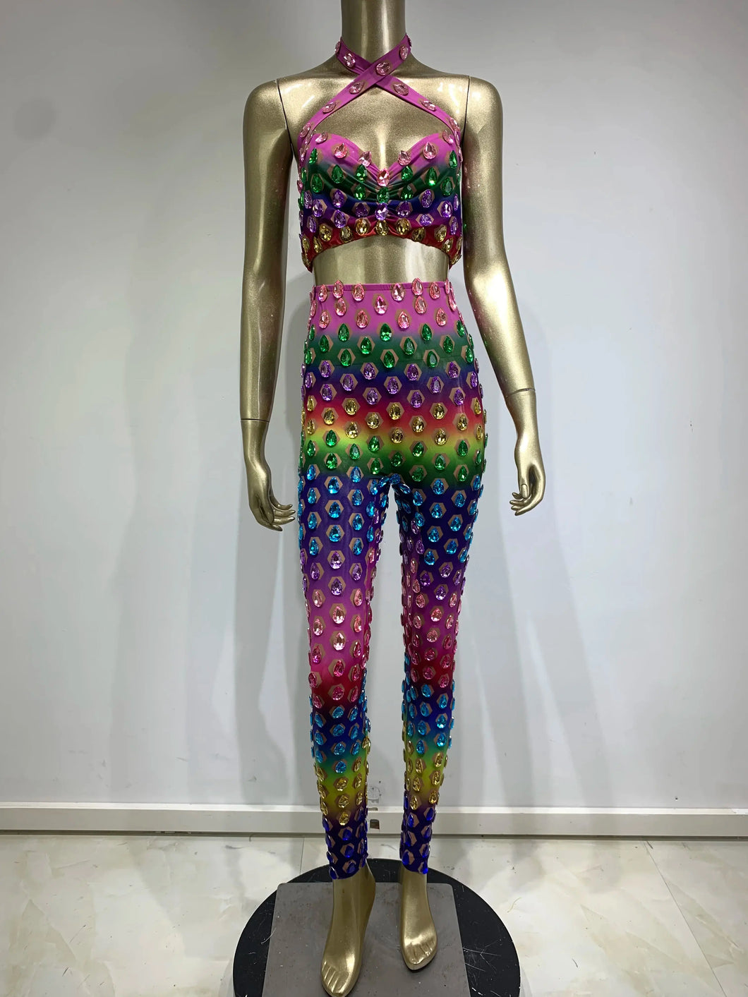 Garci Diamond Mesh Pants Set FancySticated
