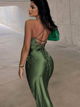 Load image into Gallery viewer, Genia Satin Backless Dress FancySticated
