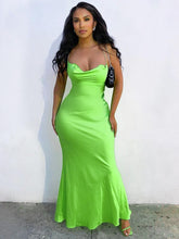 Load image into Gallery viewer, Geraldine Backless Satin Maxi Dress FancySticated
