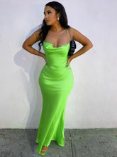 Load image into Gallery viewer, Geraldine Backless Satin Maxi Dress FancySticated
