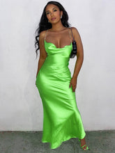 Load image into Gallery viewer, Geraldine Backless Satin Maxi Dress FancySticated
