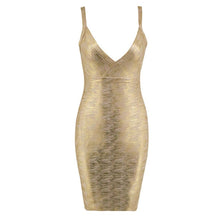 Load image into Gallery viewer, Golden Bandage Bodycon Dress FancySticated
