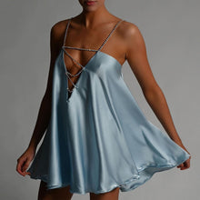 Load image into Gallery viewer, Iridescent Satin Mini Dress FancySticated
