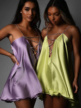 Load image into Gallery viewer, Iridescent Satin Mini Dress FancySticated
