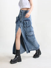 Load image into Gallery viewer, It Girl Denim Cargo Skirt FancySticated
