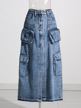 Load image into Gallery viewer, It Girl Denim Cargo Skirt FancySticated
