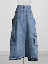 Load image into Gallery viewer, It Girl Denim Cargo Skirt FancySticated
