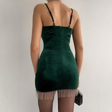 Load image into Gallery viewer, It&#39;s A Tassel Velvet Mini Dress FancySticated
