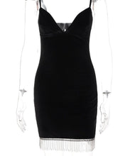 Load image into Gallery viewer, It&#39;s A Tassel Velvet Mini Dress FancySticated
