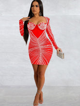 Load image into Gallery viewer, Jennifer Rhinestone Mini Dress FancySticated
