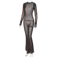 Load image into Gallery viewer, Joya Leopard Mesh Jumpsuit FancySticated
