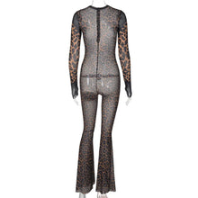 Load image into Gallery viewer, Joya Leopard Mesh Jumpsuit FancySticated
