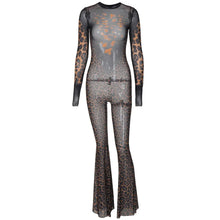 Load image into Gallery viewer, Joya Leopard Mesh Jumpsuit FancySticated
