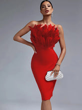Load image into Gallery viewer, Joyce Feather Bandage Dress FancySticated

