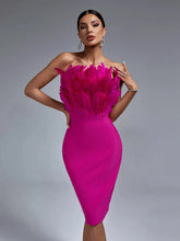 Load image into Gallery viewer, Joyce Feather Bandage Dress FancySticated
