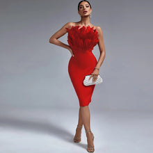 Load image into Gallery viewer, Joyce Feather Bandage Dress FancySticated
