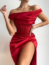 Load image into Gallery viewer, Julianna Satin Bustier Dress FancySticated
