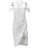 Load image into Gallery viewer, Julianna Satin Bustier Dress FancySticated
