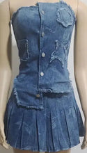 Load image into Gallery viewer, Keke Denim Pleated Skirt Set FancySticated
