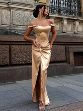 Load image into Gallery viewer, Kelsi Satin Maxi Dress FancySticated
