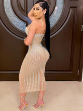 Load image into Gallery viewer, Krystal Rhinestone Midi Dress FancySticated

