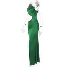Load image into Gallery viewer, Lara Satin Green Backless Midi Dress FancySticated
