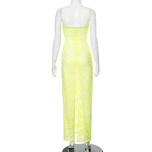 Load image into Gallery viewer, Levana Lace Maxi Dress- Yellow FancySticated
