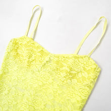 Load image into Gallery viewer, Levana Lace Maxi Dress- Yellow FancySticated
