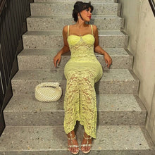 Load image into Gallery viewer, Levana Lace Maxi Dress- Yellow FancySticated
