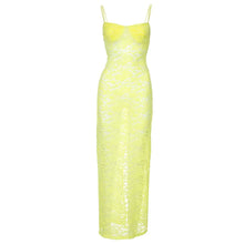 Load image into Gallery viewer, Levana Lace Maxi Dress- Yellow FancySticated
