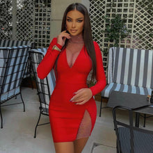 Load image into Gallery viewer, Lexie Mesh Diamond Bandage Dress FancySticated
