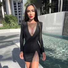 Load image into Gallery viewer, Lexie Mesh Diamond Bandage Dress FancySticated
