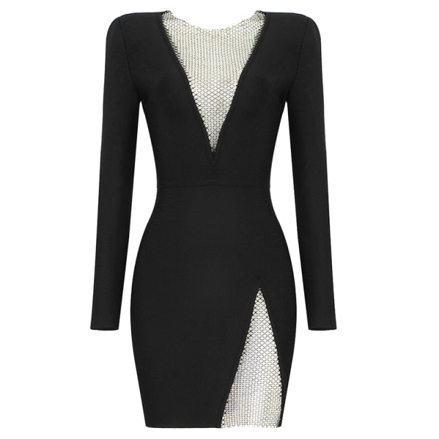 Lexie Mesh Diamond Bandage Dress FancySticated