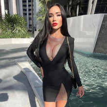 Load image into Gallery viewer, Lexie Mesh Diamond Bandage Dress FancySticated

