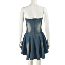Load image into Gallery viewer, Lissa Denim Ruffled Mini Dress FancySticated
