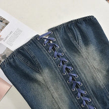Load image into Gallery viewer, Lissa Denim Ruffled Mini Dress FancySticated
