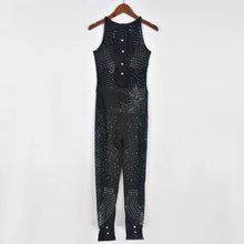 Load image into Gallery viewer, Lori Rhinestone Mesh Jumpsuit FancySticated
