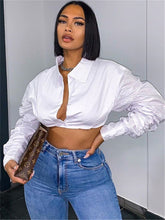 Load image into Gallery viewer, Love Puff Sleeve Crop Top FancySticated
