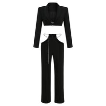 Load image into Gallery viewer, Love Yourself Crop Blazer Set FancySticated
