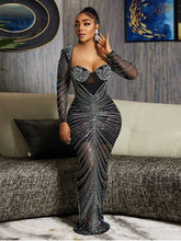 Load image into Gallery viewer, Luxury Cocktail Mesh Dress FancySticated
