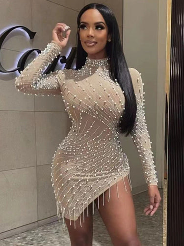 Luxury Mesh Tassel Mini Dress FancySticated