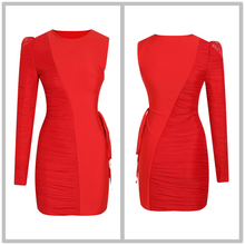 Load image into Gallery viewer, Marci Mini Bandage Dress- Red FancySticated
