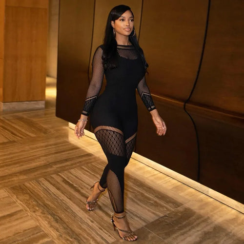 Maria Mesh Bodycon Jumpsuit FancySticated