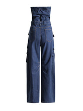 Load image into Gallery viewer, Mariah Cargo Denim Jumpsuit FancySticated
